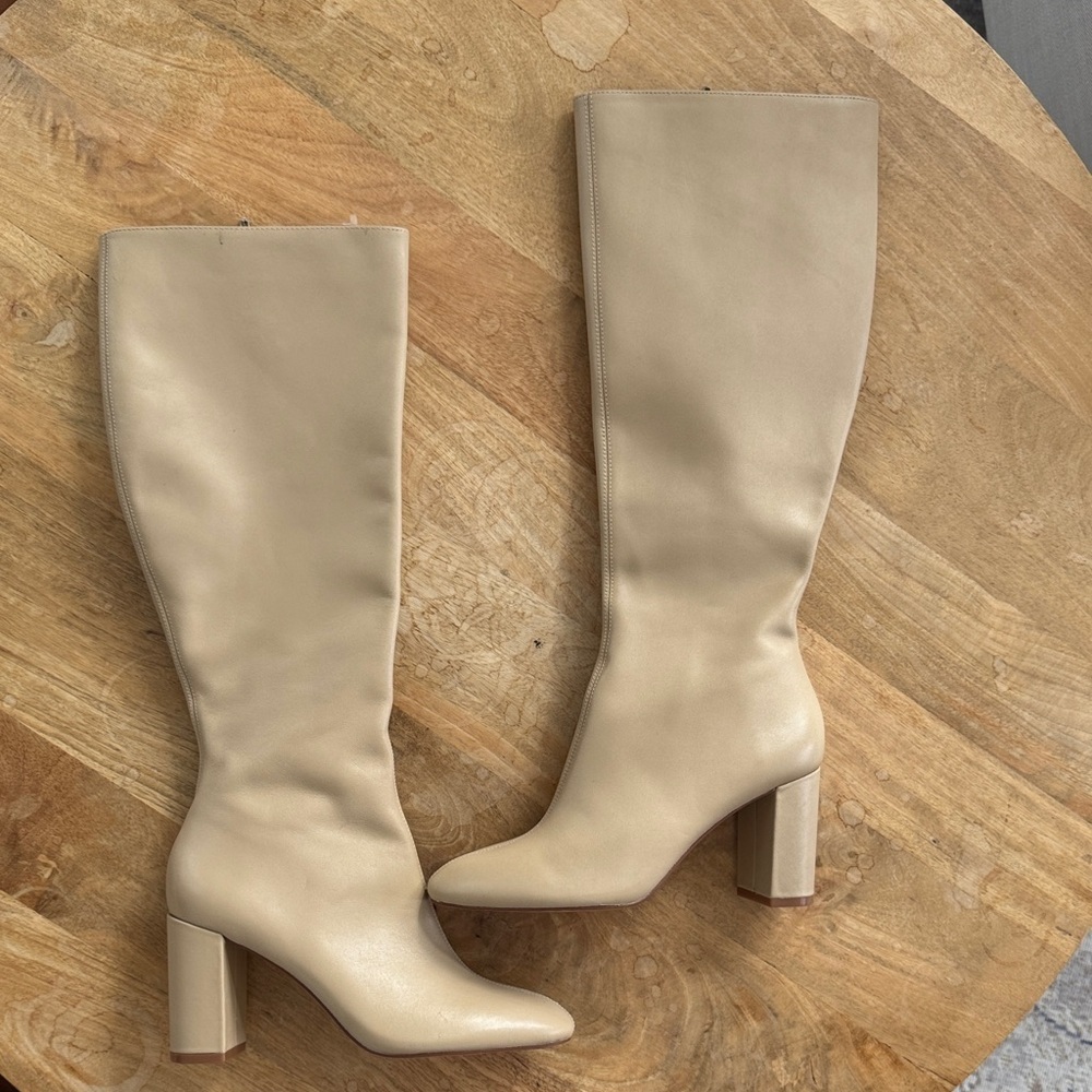 NEW Mango Tan Leather Boots Size 36
